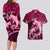 Polynesian Shark Valentine Day Couples Matching Long Sleeve Bodycon Dress and Hawaiian Shirt Hibiscus and Tribal Tattoo Pink Style LT03 - Polynesian Pride