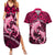 Polynesian Shark Valentine Day Couples Matching Summer Maxi Dress and Hawaiian Shirt Hibiscus and Tribal Tattoo Pink Style LT03 Pink - Polynesian Pride