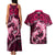 Polynesian Shark Valentine Day Couples Matching Tank Maxi Dress and Hawaiian Shirt Hibiscus and Tribal Tattoo Pink Style LT03 - Polynesian Pride