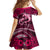 Polynesian Shark Valentine Day Family Matching Long Sleeve Bodycon Dress and Hawaiian Shirt Hibiscus and Tribal Tattoo Pink Style LT03 - Polynesian Pride