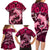 Polynesian Shark Valentine Day Family Matching Long Sleeve Bodycon Dress and Hawaiian Shirt Hibiscus and Tribal Tattoo Pink Style LT03 - Polynesian Pride