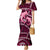 Polynesian Shark Valentine Day Family Matching Mermaid Dress and Hawaiian Shirt Hibiscus and Tribal Tattoo Pink Style LT03 Mom's Dress Pink - Polynesian Pride