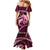 Polynesian Shark Valentine Day Family Matching Mermaid Dress and Hawaiian Shirt Hibiscus and Tribal Tattoo Pink Style LT03 - Polynesian Pride