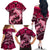 Polynesian Shark Valentine Day Family Matching Off Shoulder Long Sleeve Dress and Hawaiian Shirt Hibiscus and Tribal Tattoo Pink Style LT03 - Polynesian Pride