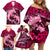 Polynesian Shark Valentine Day Family Matching Off Shoulder Short Dress and Hawaiian Shirt Hibiscus and Tribal Tattoo Pink Style LT03 - Polynesian Pride