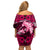 Polynesian Shark Valentine Day Family Matching Off Shoulder Short Dress and Hawaiian Shirt Hibiscus and Tribal Tattoo Pink Style LT03 - Polynesian Pride