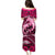 Polynesian Shark Valentine Day Family Matching Puletasi and Hawaiian Shirt Hibiscus and Tribal Tattoo Pink Style LT03 - Polynesian Pride