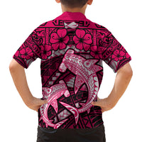 Polynesian Shark Valentine Day Hawaiian Shirt Hibiscus and Tribal Tattoo Pink Style LT03 - Polynesian Pride