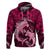 Polynesian Shark Valentine Day Hoodie Hibiscus and Tribal Tattoo Pink Style LT03 Pullover Hoodie Pink - Polynesian Pride