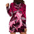 Polynesian Shark Valentine Day Hoodie Dress Hibiscus and Tribal Tattoo Pink Style LT03 - Polynesian Pride