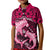 Polynesian Shark Valentine Day Kid Polo Shirt Hibiscus and Tribal Tattoo Pink Style LT03 Kid Pink - Polynesian Pride