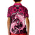 Polynesian Shark Valentine Day Kid Polo Shirt Hibiscus and Tribal Tattoo Pink Style LT03 - Polynesian Pride