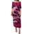 Polynesian Shark Valentine Day Puletasi Hibiscus and Tribal Tattoo Pink Style LT03 Long Dress Pink - Polynesian Pride