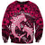 Polynesian Shark Valentine Day Sweatshirt Hibiscus and Tribal Tattoo Pink Style LT03 Unisex Pink - Polynesian Pride