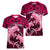 Polynesian Shark Valentine Day Women V Neck T Shirt Hibiscus and Tribal Tattoo Pink Style LT03 - Polynesian Pride