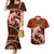 Polynesian Shark Valentine Day Couples Matching Mermaid Dress and Hawaiian Shirt Hibiscus and Tribal Tattoo Orange Style LT03 Orange - Polynesian Pride