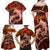 Polynesian Shark Valentine Day Family Matching Off Shoulder Maxi Dress and Hawaiian Shirt Hibiscus and Tribal Tattoo Orange Style LT03 - Polynesian Pride