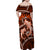 Polynesian Shark Valentine Day Family Matching Off Shoulder Maxi Dress and Hawaiian Shirt Hibiscus and Tribal Tattoo Orange Style LT03 - Polynesian Pride