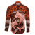 Polynesian Shark Valentine Day Family Matching Puletasi and Hawaiian Shirt Hibiscus and Tribal Tattoo Orange Style LT03 - Polynesian Pride