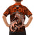 Polynesian Shark Valentine Day Family Matching Short Sleeve Bodycon Dress and Hawaiian Shirt Hibiscus and Tribal Tattoo Orange Style LT03 - Polynesian Pride