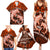 Polynesian Shark Valentine Day Family Matching Summer Maxi Dress and Hawaiian Shirt Hibiscus and Tribal Tattoo Orange Style LT03 - Polynesian Pride