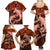 Polynesian Shark Valentine Day Family Matching Summer Maxi Dress and Hawaiian Shirt Hibiscus and Tribal Tattoo Orange Style LT03 - Polynesian Pride