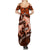 Polynesian Shark Valentine Day Family Matching Summer Maxi Dress and Hawaiian Shirt Hibiscus and Tribal Tattoo Orange Style LT03 - Polynesian Pride