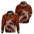 Polynesian Shark Valentine Day Hoodie Hibiscus and Tribal Tattoo Orange Style LT03 - Polynesian Pride