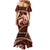 Polynesian Shark Valentine Day Mermaid Dress Hibiscus and Tribal Tattoo Orange Style LT03 - Polynesian Pride