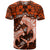 Polynesian Shark Valentine Day T Shirt Hibiscus and Tribal Tattoo Orange Style LT03 - Polynesian Pride