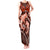 Polynesian Shark Valentine Day Tank Maxi Dress Hibiscus and Tribal Tattoo Orange Style LT03 Women Orange - Polynesian Pride