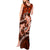 Polynesian Shark Valentine Day Tank Maxi Dress Hibiscus and Tribal Tattoo Orange Style LT03 - Polynesian Pride