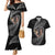 New Zealand Valentine Day Couples Matching Mermaid Dress and Hawaiian Shirt Aotearoa Warrior and Woman Love Heart Maori Pattern LT03 Black - Polynesian Pride