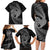 New Zealand Valentine Day Family Matching Long Sleeve Bodycon Dress and Hawaiian Shirt Aotearoa Warrior and Woman Love Heart Maori Pattern LT03 - Polynesian Pride