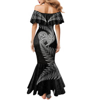 New Zealand Valentine Day Mermaid Dress Aotearoa Warrior and Woman Love Heart Maori Pattern LT03 - Polynesian Pride