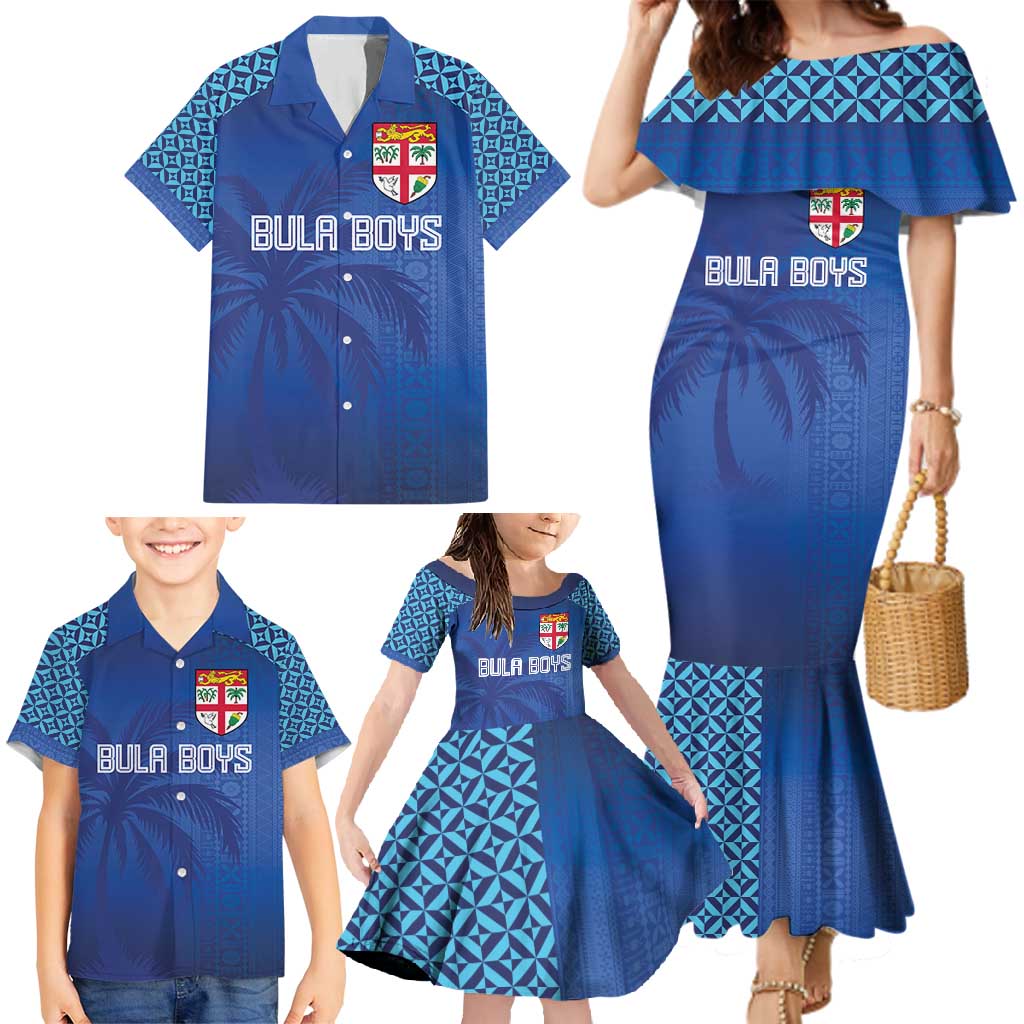 Custom Fiji Football-Towards World Cup 2026 Family Matching Mermaid Dress and Hawaiian Shirt