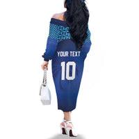 Custom Fiji Football-Towards World Cup 2026 Family Matching Off The Shoulder Long Sleeve Dress and Hawaiian Shirt