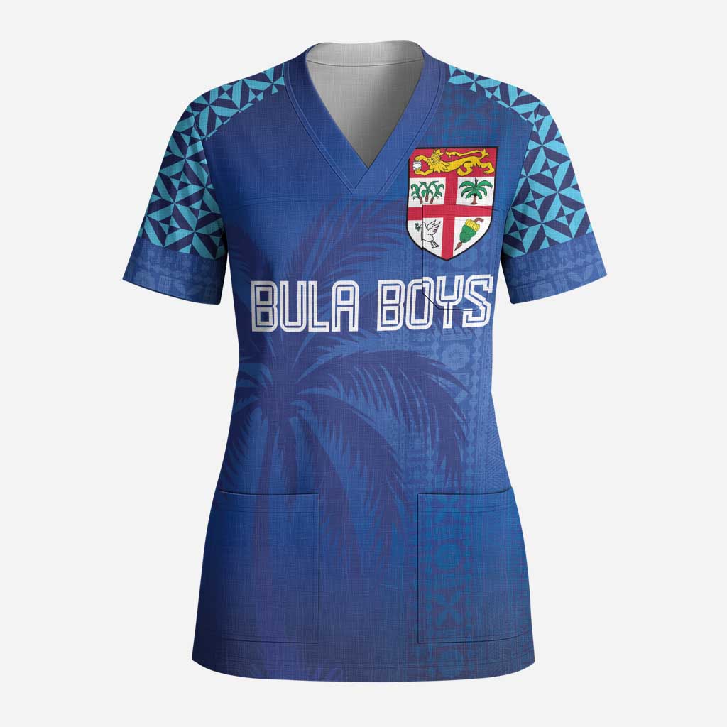 Custom Fiji Football-Towards World Cup 2026 Scrub Top - Polynesian Pride