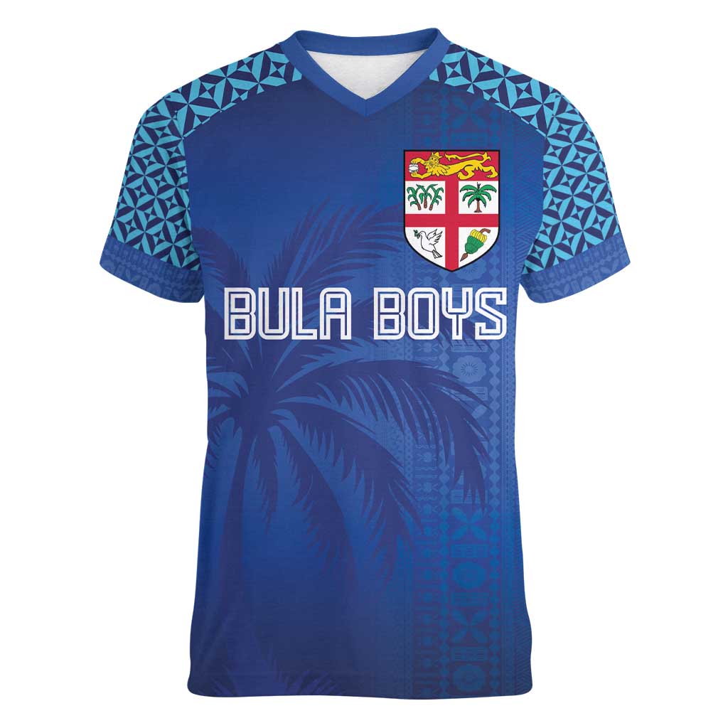 Custom Fiji Football-Towards World Cup 2026 Women V-Neck T-Shirt