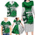 Custom Hawaii Volleyball-Kakau Motif Green Color Family Matching Long Sleeve Bodycon Dress and Hawaiian Shirt