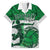 Custom Hawaii Volleyball-Kakau Motif Green Color Family Matching Short Sleeve Bodycon Dress and Hawaiian Shirt