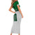 Custom Hawaii Volleyball-Kakau Motif Green Color Family Matching Short Sleeve Bodycon Dress and Hawaiian Shirt