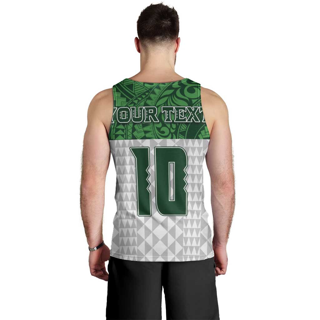 Custom Hawaii Volleyball-Kakau Motif Green Color Men Tank Top