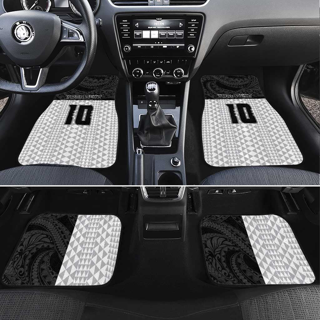 Custom Hawaii Volleyball-Kakau Motif Grayscale Color Car Mats