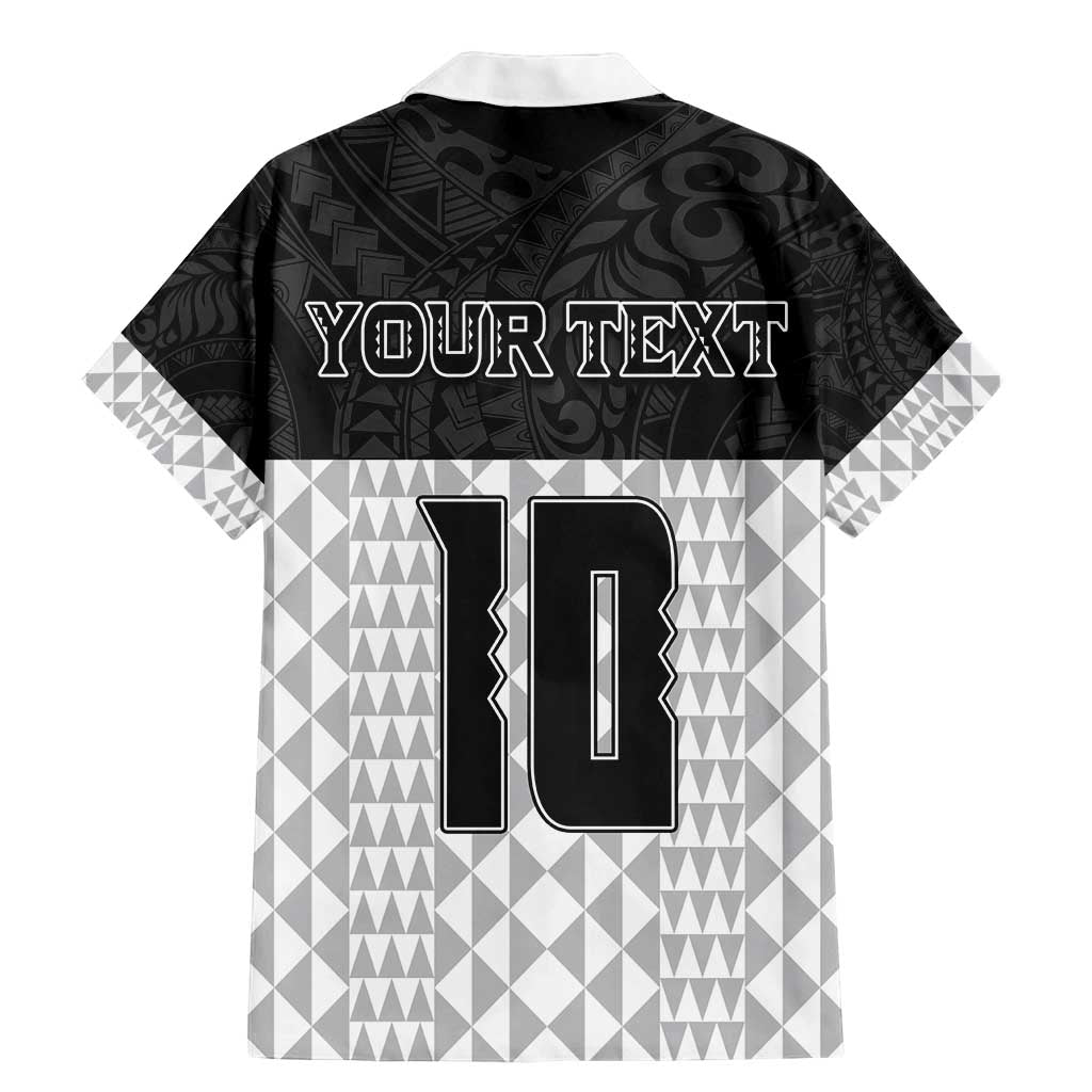 Custom Hawaii Volleyball-Kakau Motif Grayscale Color Family Matching Mermaid Dress and Hawaiian Shirt