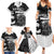 Custom Hawaii Volleyball-Kakau Motif Grayscale Color Family Matching Summer Maxi Dress and Hawaiian Shirt