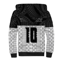 Custom Hawaii Volleyball-Kakau Motif Grayscale Color Sherpa Hoodie LT03 - Polynesian Pride