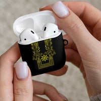 Philippines Barong Style AirPods Case with Polynesian Art and Leaf Motif Black-Gold Color LT03 - Polynesian Pride