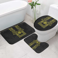 Philippines Barong Style Bathroom Set with Polynesian Art and Leaf Motif Black-Gold Color LT03 - Polynesian Pride
