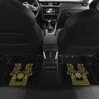 Philippines Barong Style Car Mats with Polynesian Art and Leaf Motif Black-Gold Color LT03 Set 2pcs - Back Black - Polynesian Pride